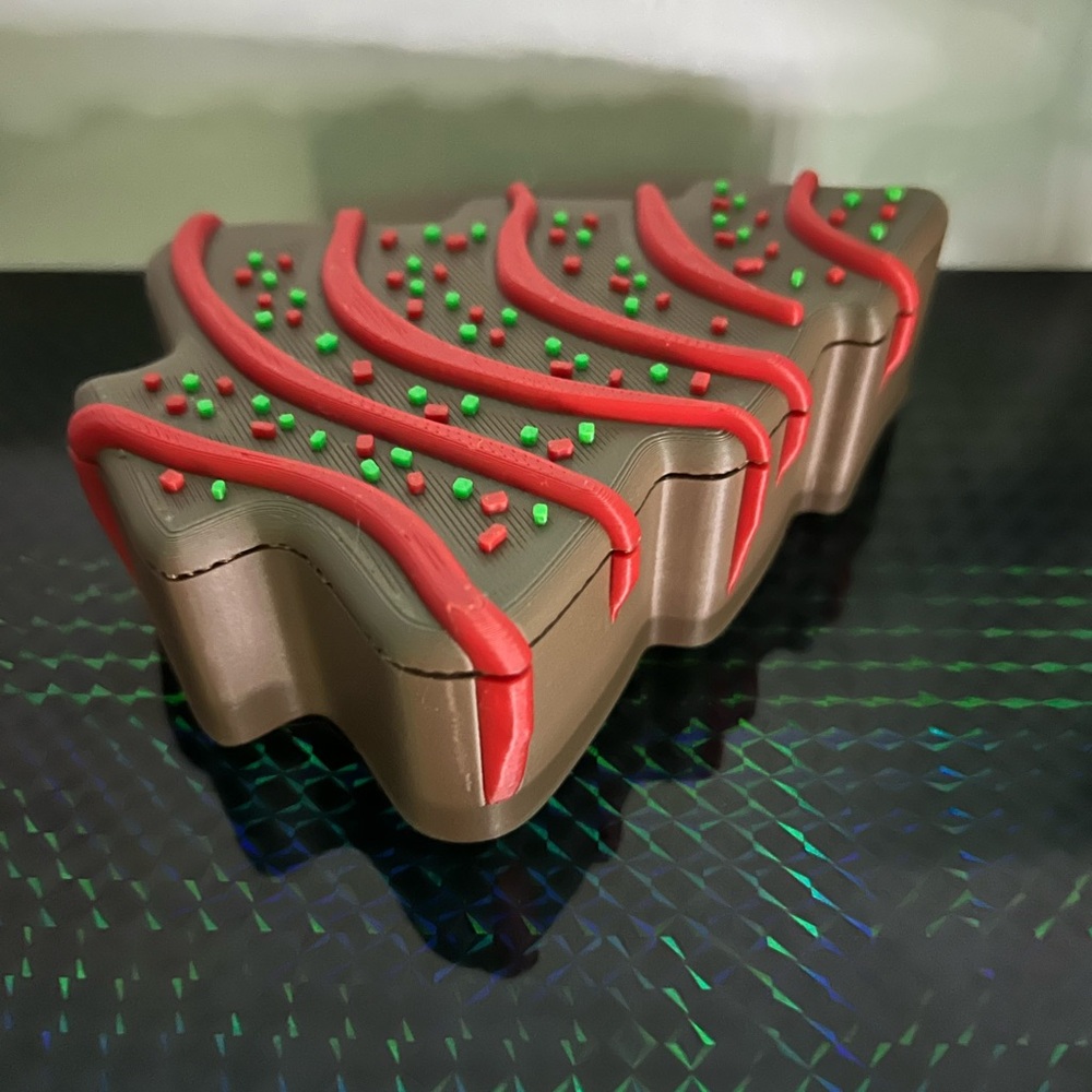 Little Debbie chocolate Christmas Tree Cake Storage Bin